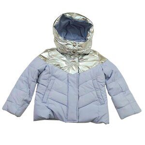 GAP Puffer Snow Hooded Jacket Girls XS Lilac Insulated Full Zip Winter Outdoor